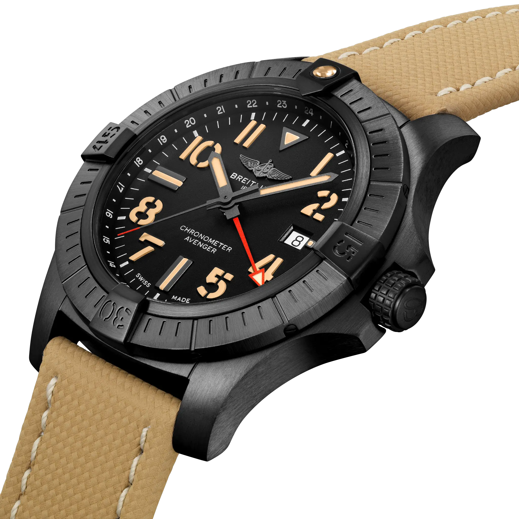 Breitling Avenger Automatic GMT 45 Night Mission, DLC-coated titanium · 45 mm · Black V32395101B1X1
