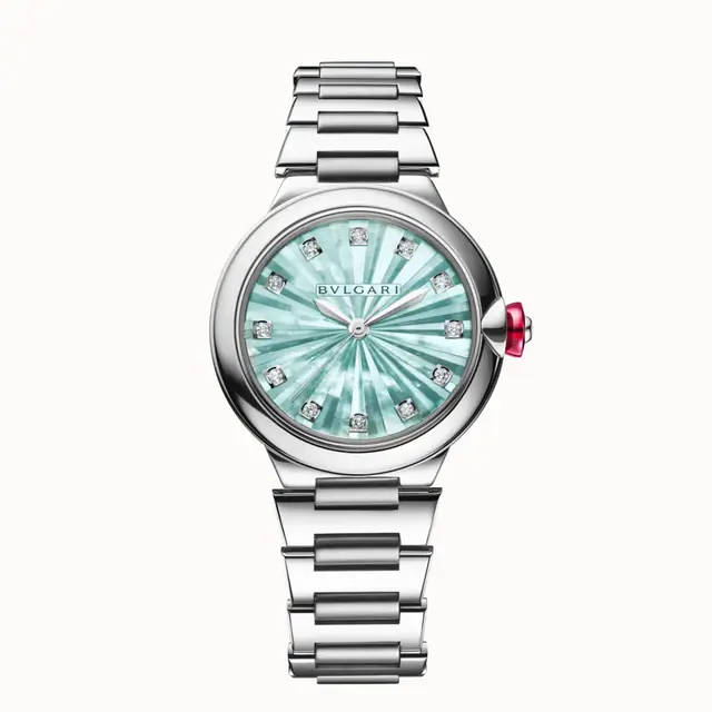 Bulgari Lvcea Watch Steel Green with Diamonds 103728
