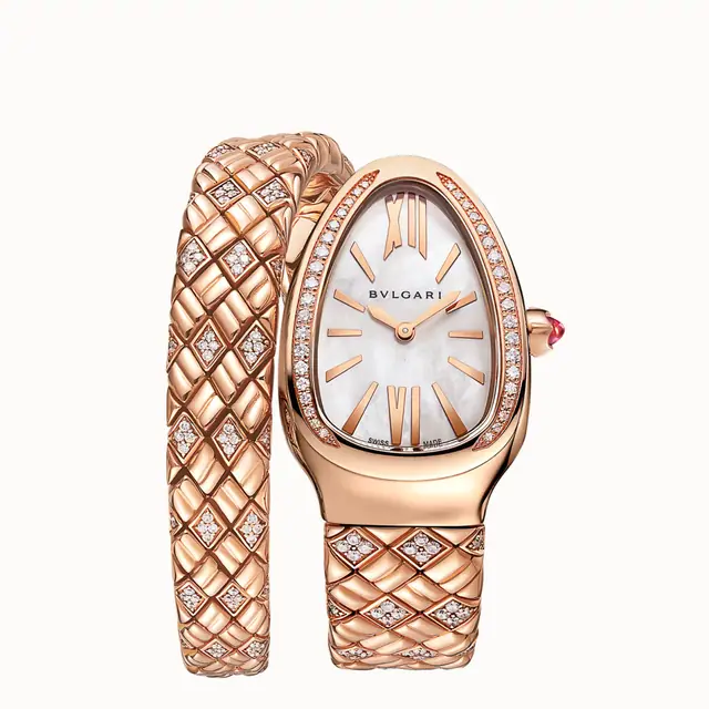 Bulgari Serpenti Spiga Watch, Serpenti Spiga SERPENTI-SPIGA-1TWHITEDIALDIAM