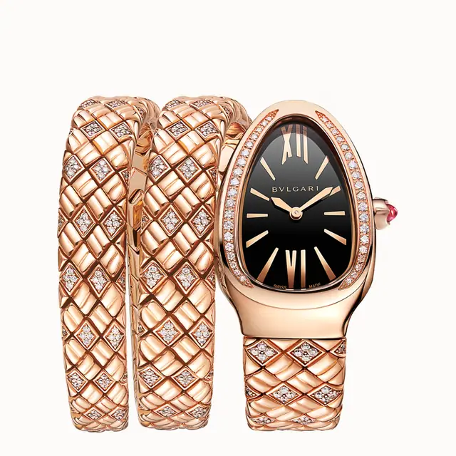 Bulgari Serpenti Spiga Watch, Serpenti Spiga SERPENTI-SPIGA-2TBLACKDIALDIAM