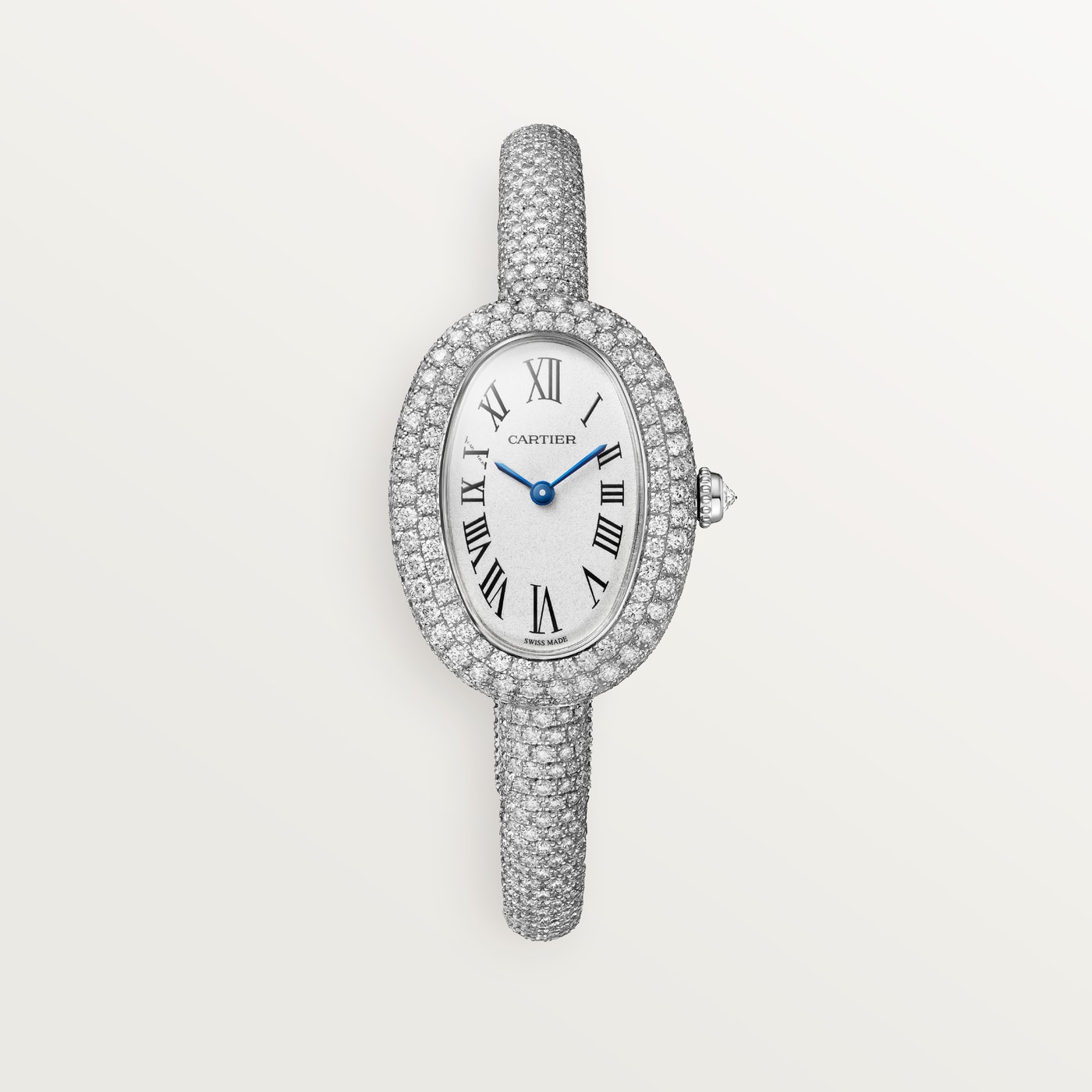 Cartier Baignoire, Small model, quartz movement, white gold, diamonds HPI01701
