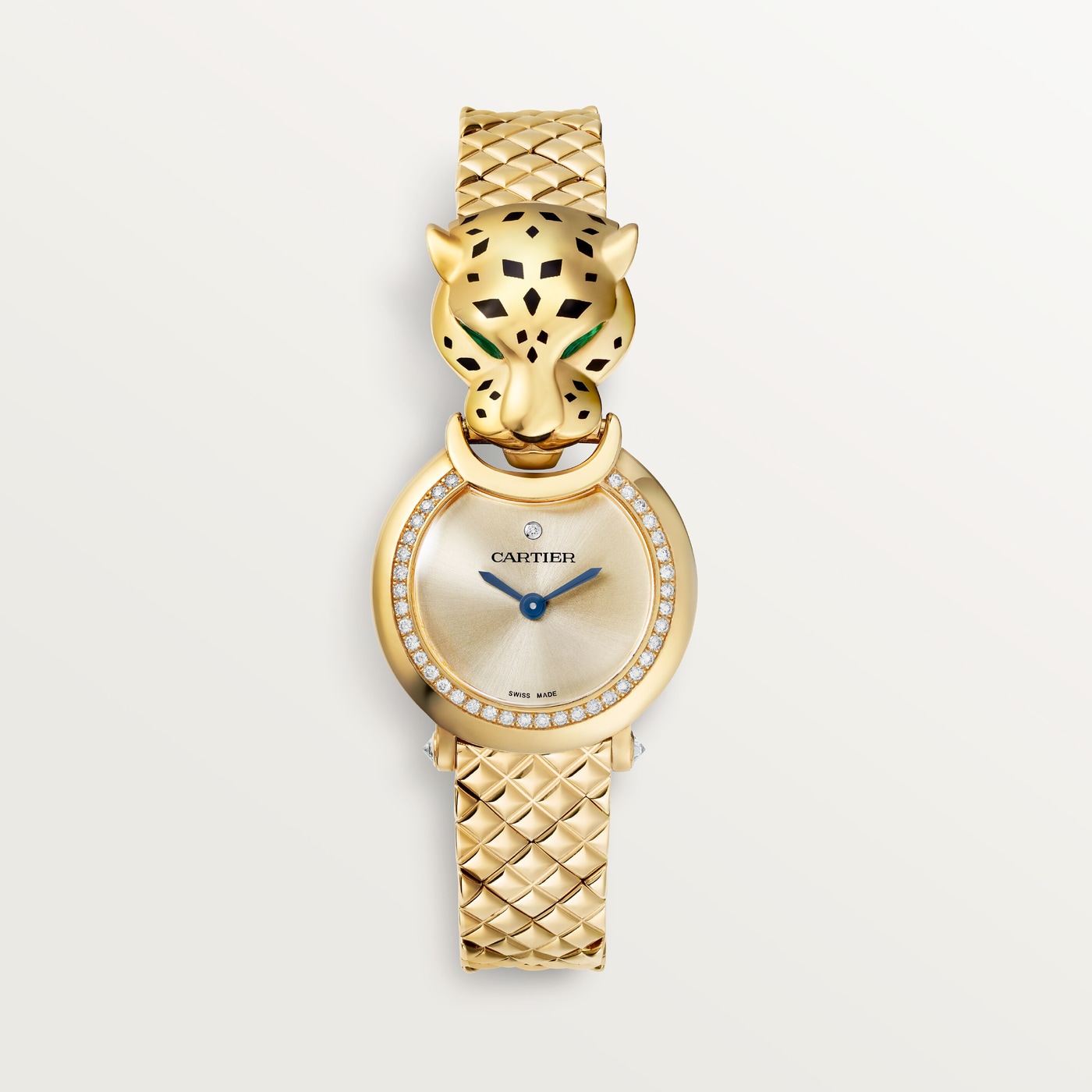La Panthère de Cartier, Quartz movement, yellow gold, tsavorites, lacquer, diamonds HPI01725