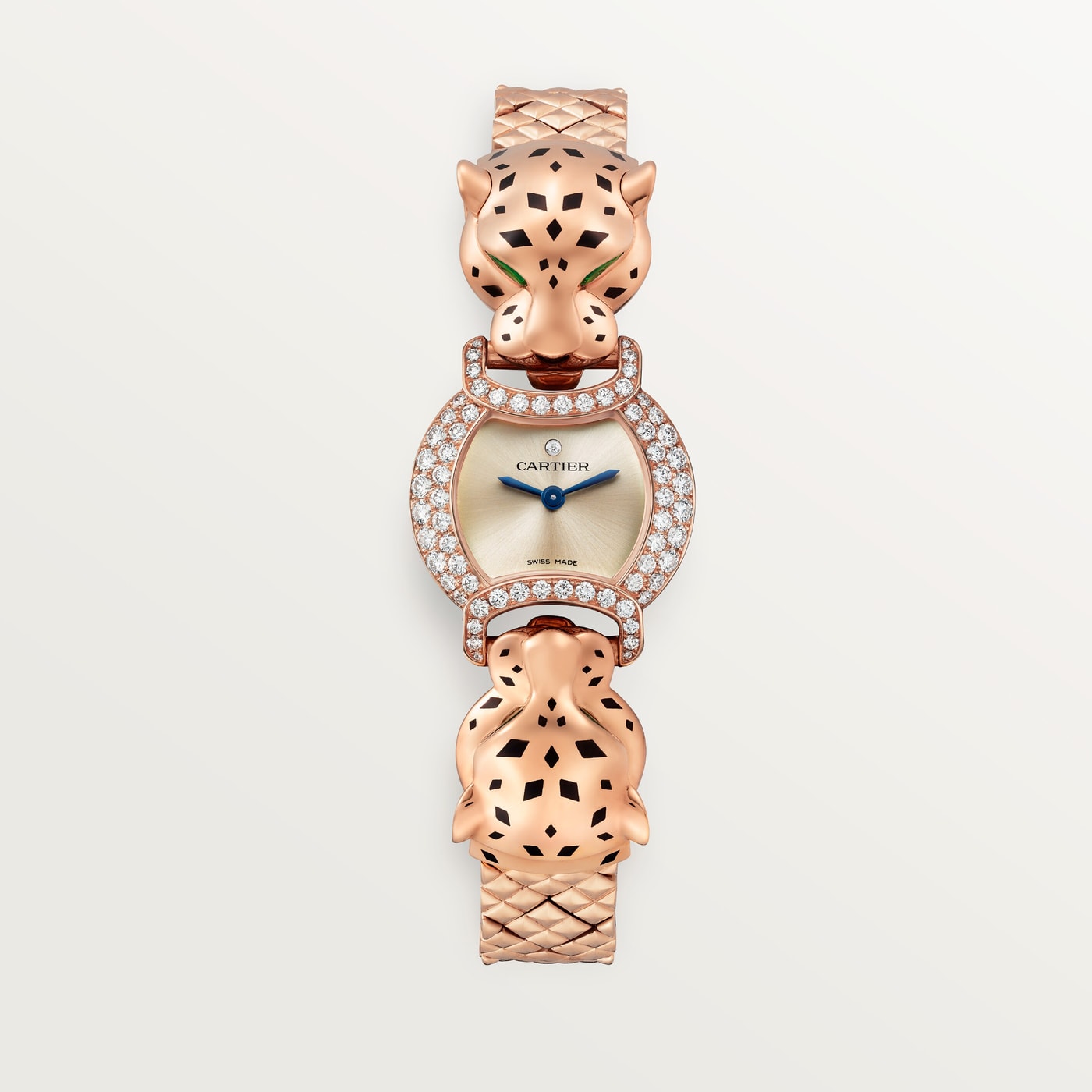 La Panthère de Cartier, Quartz movement, rose gold, tsavorites, lacquer, diamonds HPI01732