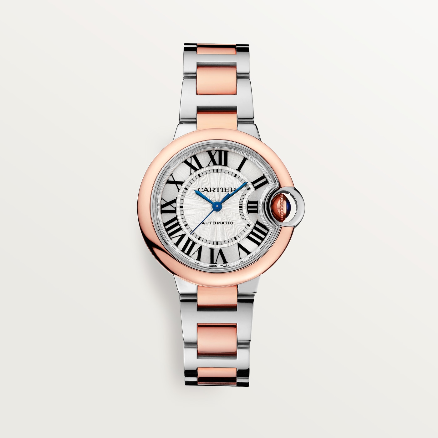 Ballon Bleu de Cartier, 33 mm, mechanical movement with automatic winding, rose gold, steel W2BB0032