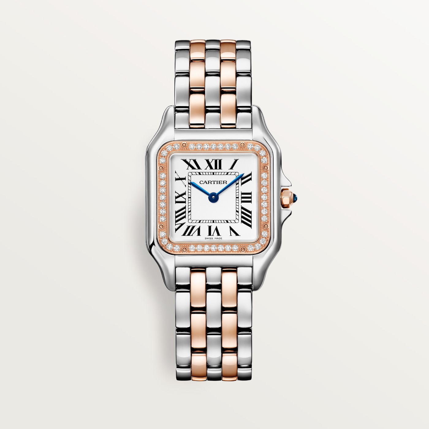 Panthère de Cartier, Medium model, quartz movement, rose gold, steel, diamonds W3PN0015