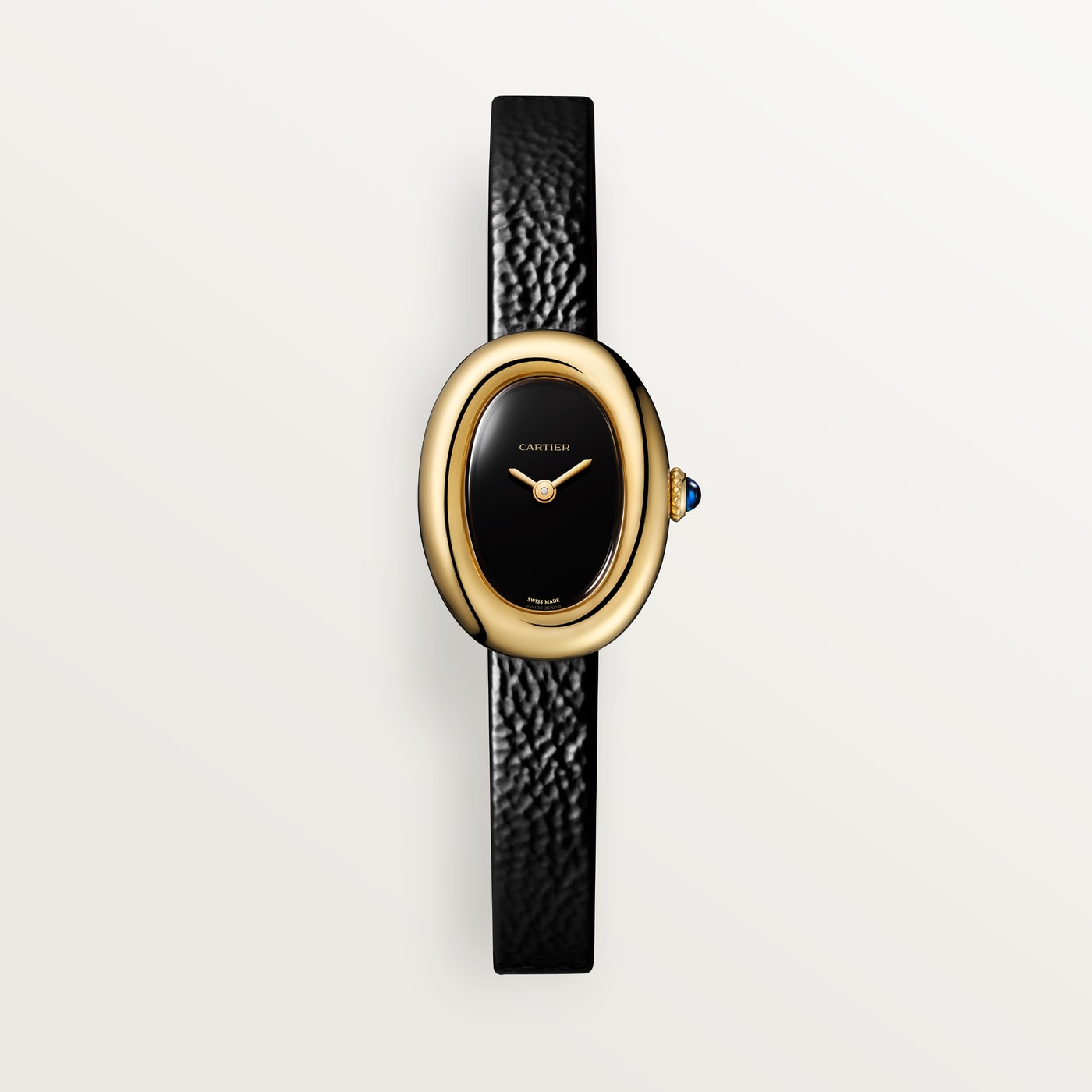 Cartier Baignoire, Mini model, quartz movement, yellow gold, leather WGBA0040