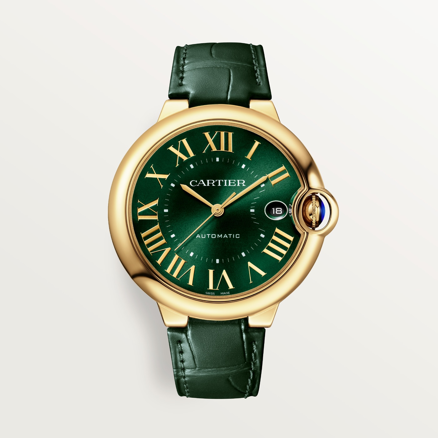 Ballon Bleu de Cartier, 40 mm, automatic movement, yellow gold, leather WGBB0062