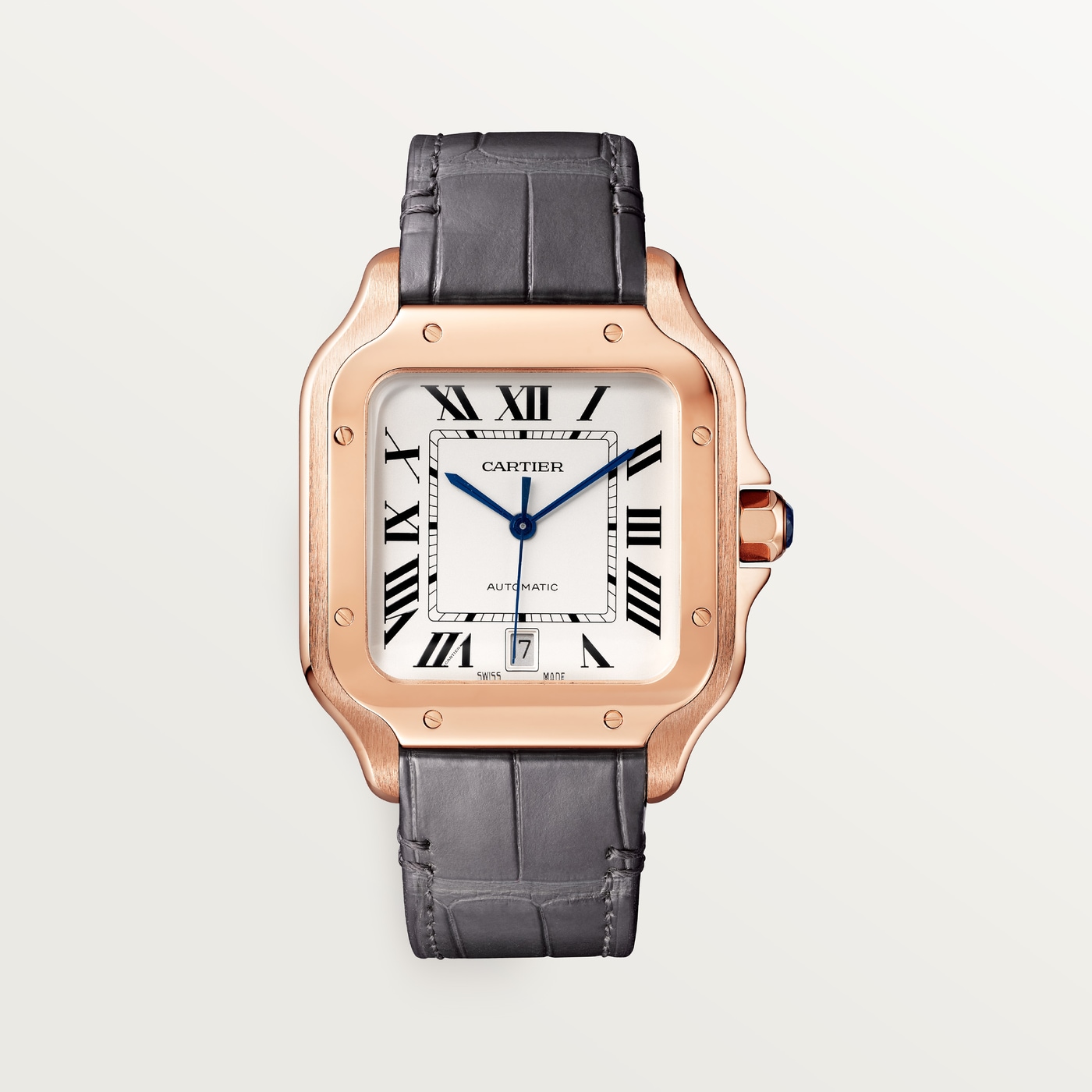 Santos de Cartier, Large model, automatic movement, rose gold, 2 interchangeable leather bracelets WGSA0019