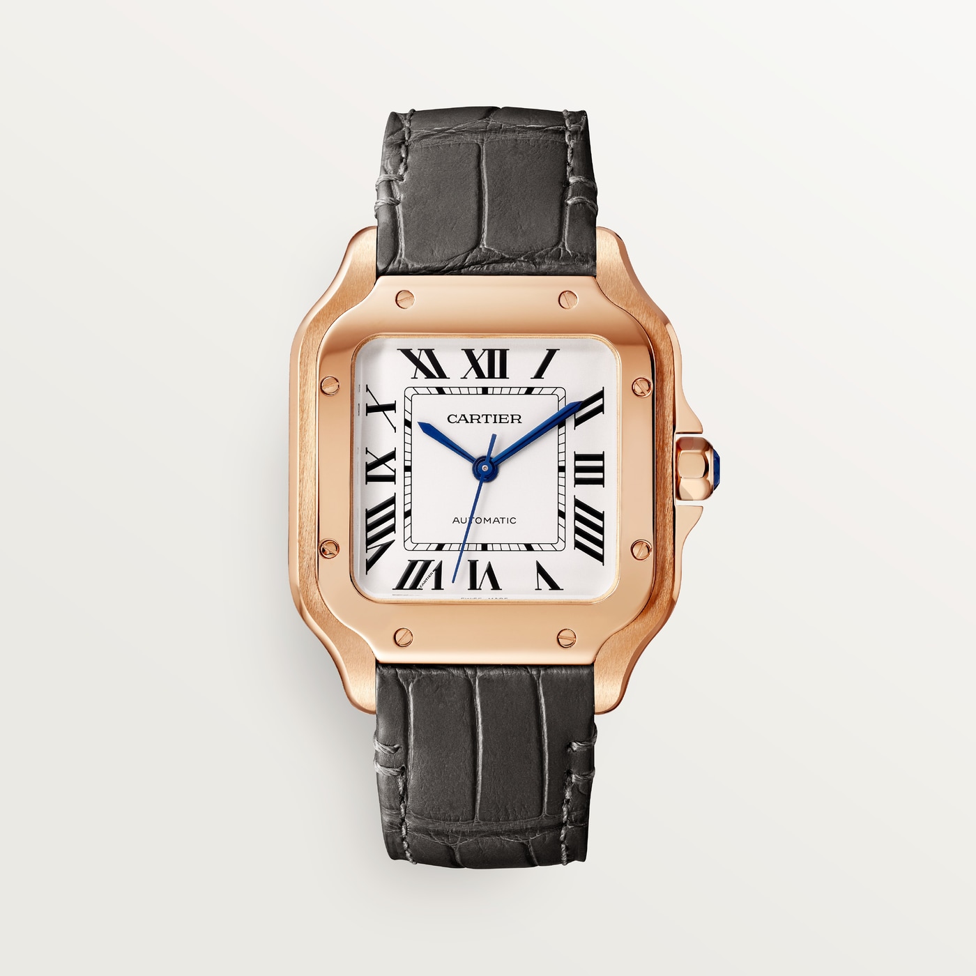 Santos de Cartier, Medium model, automatic movement, rose gold, 2 interchangeable leather bracelets WGSA0028