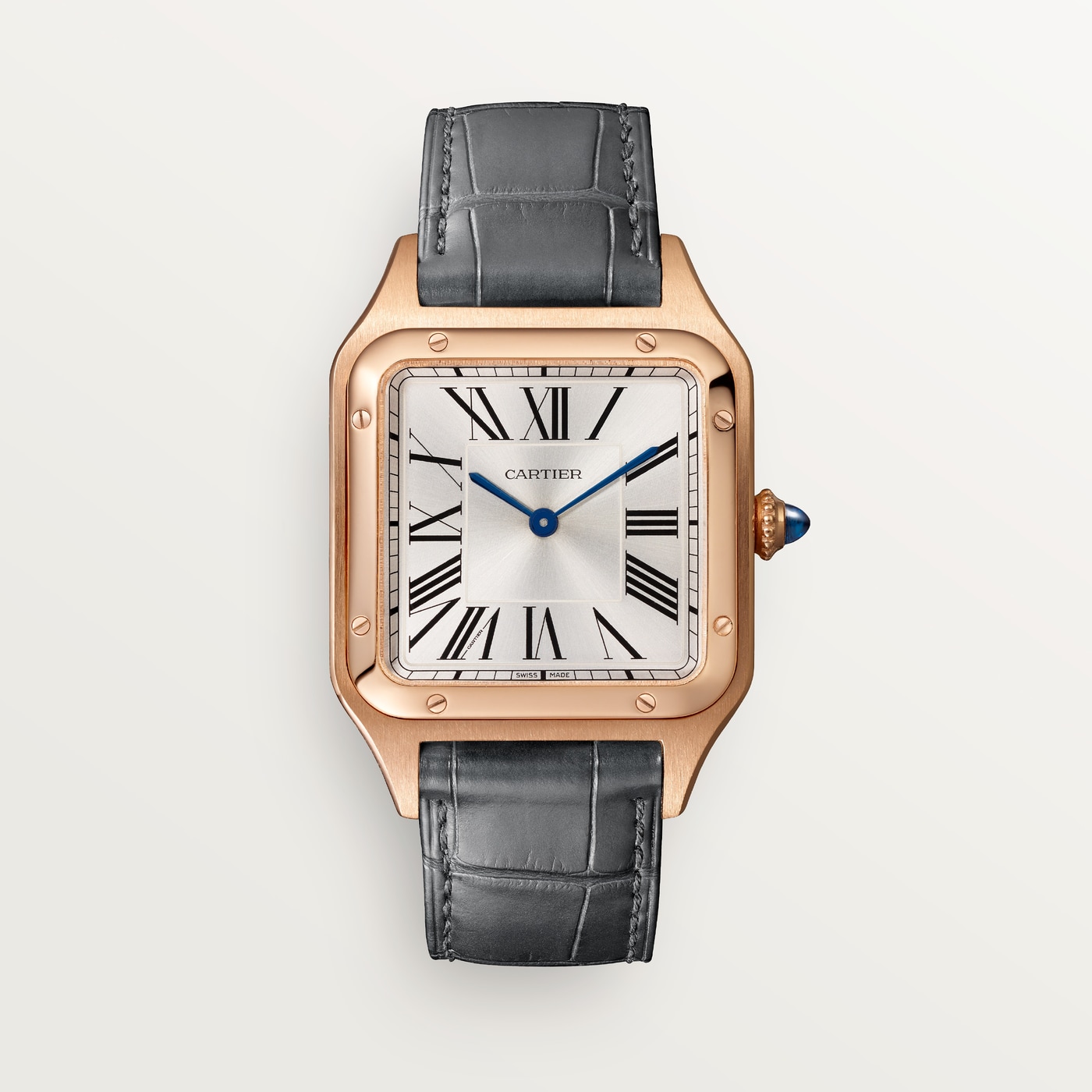 Cartier Santos-Dumont, Large model, quartz movement, rose gold, leather WGSA0116