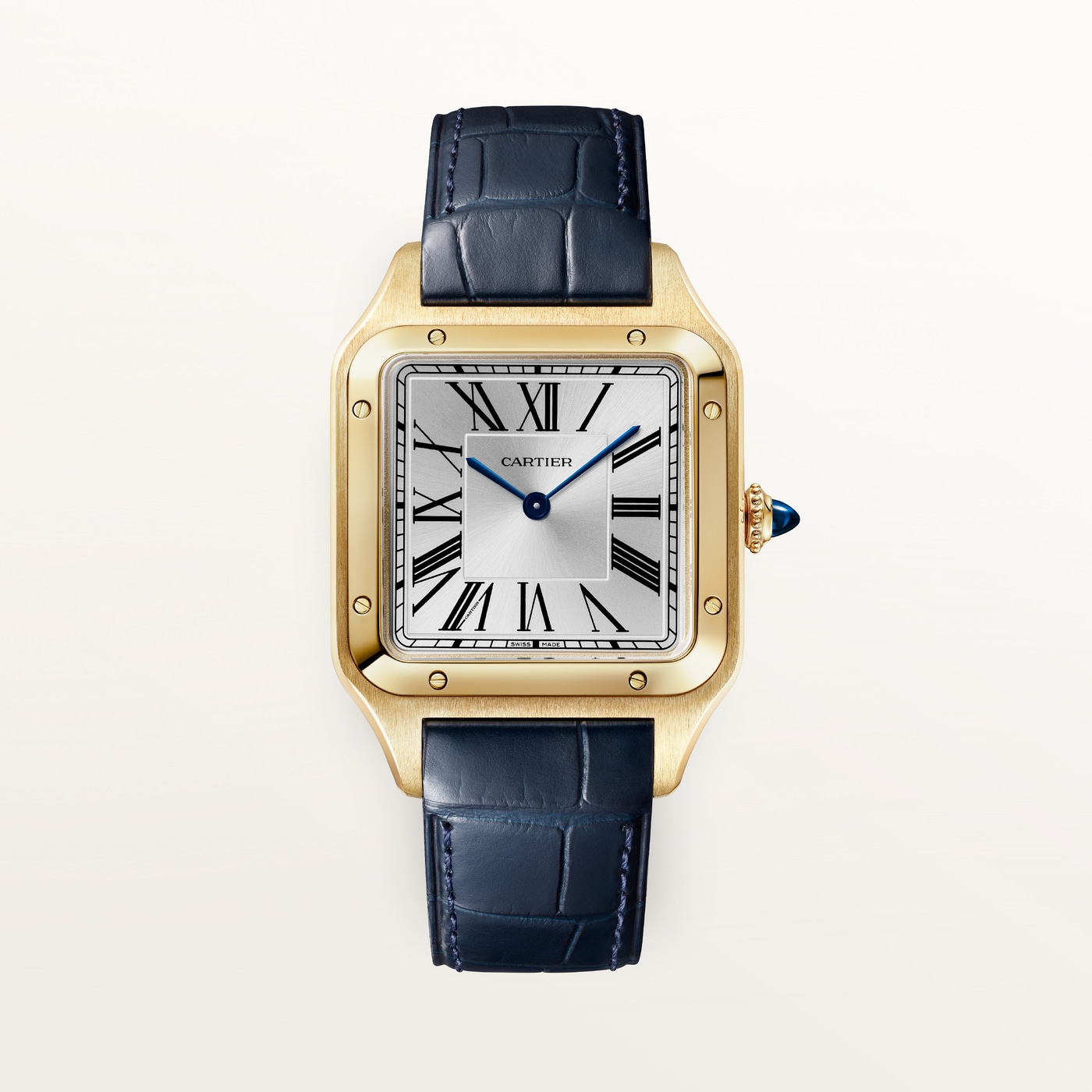 Cartier Santos-Dumont, Large model, manual movement, yellow gold, leather WGSA0139