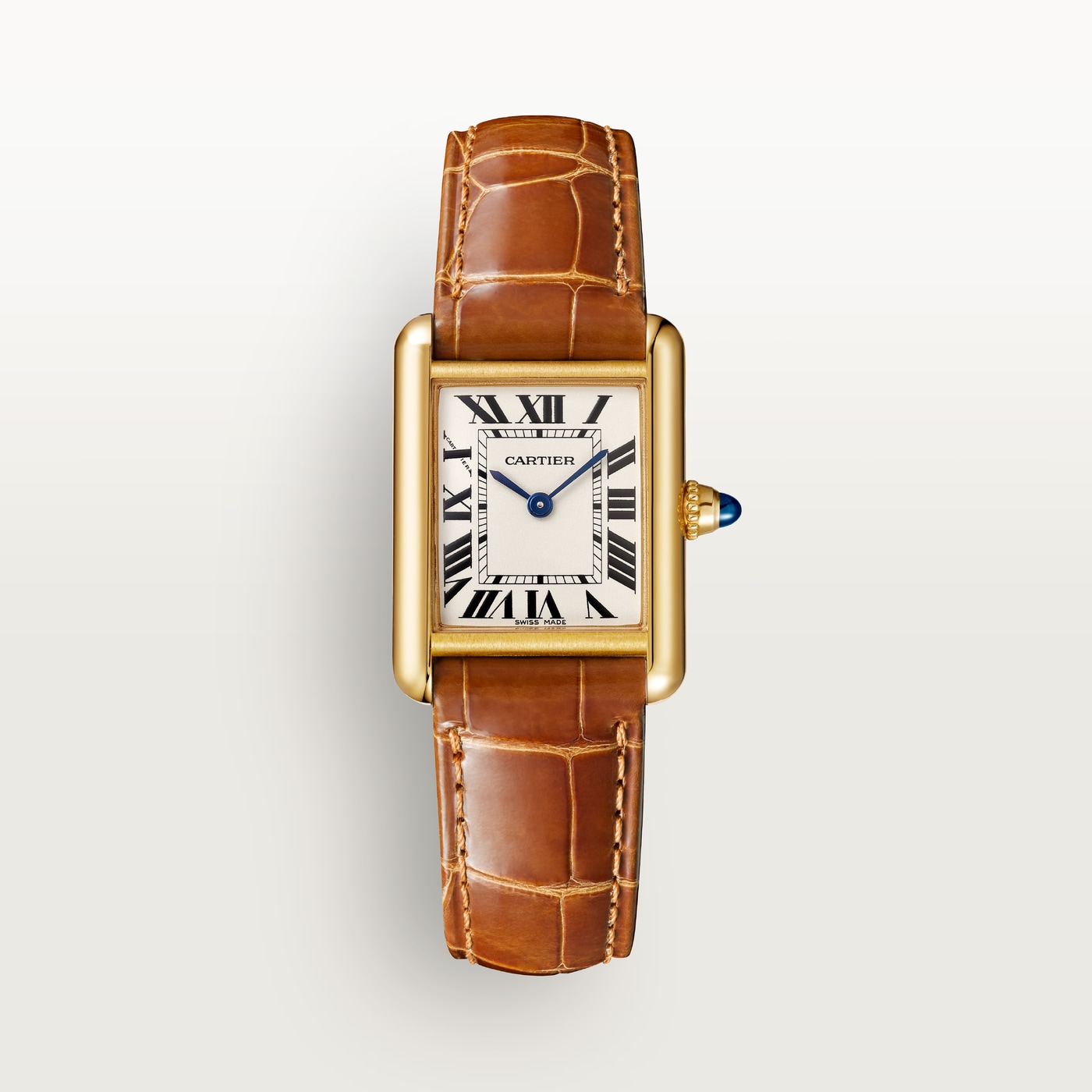 Tank Louis Cartier, Small model, quartz movement, yellow gold, leather WGTA0342