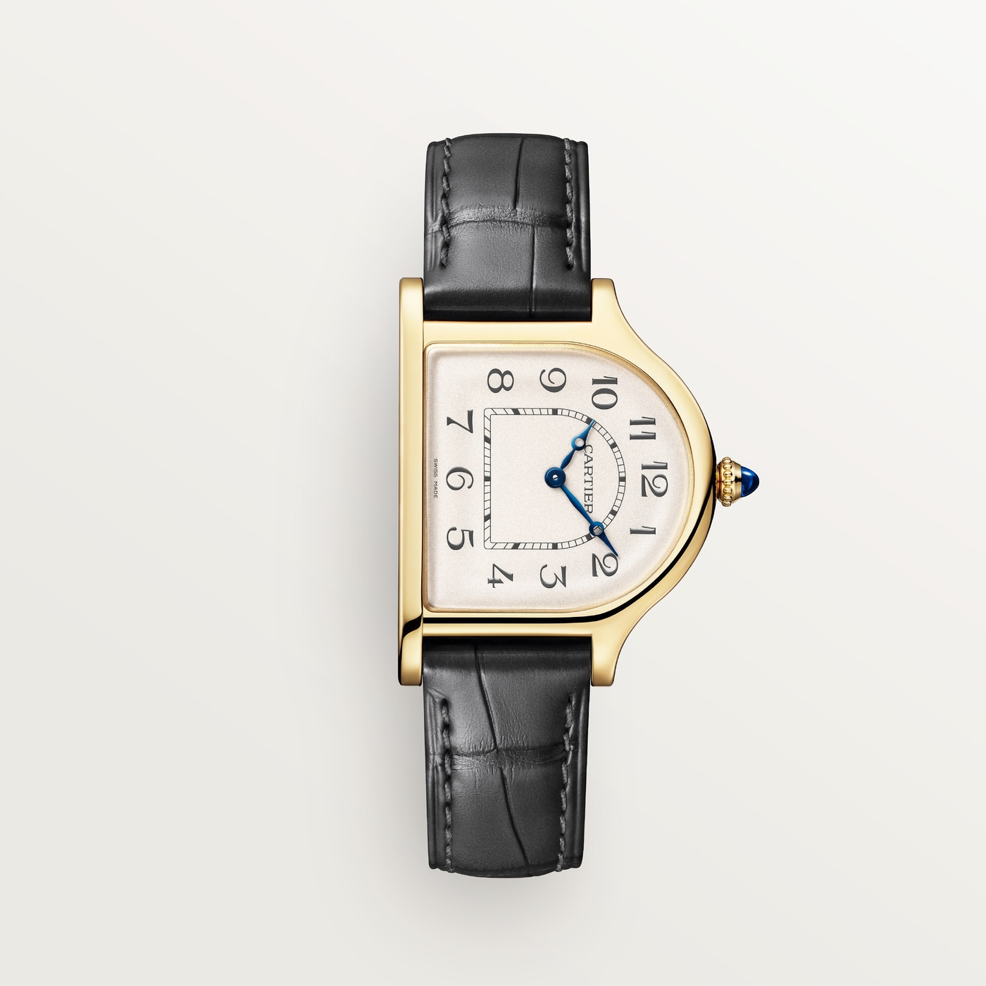 Cloche de Cartier, Manual movement, yellow gold, leather WHCC0008