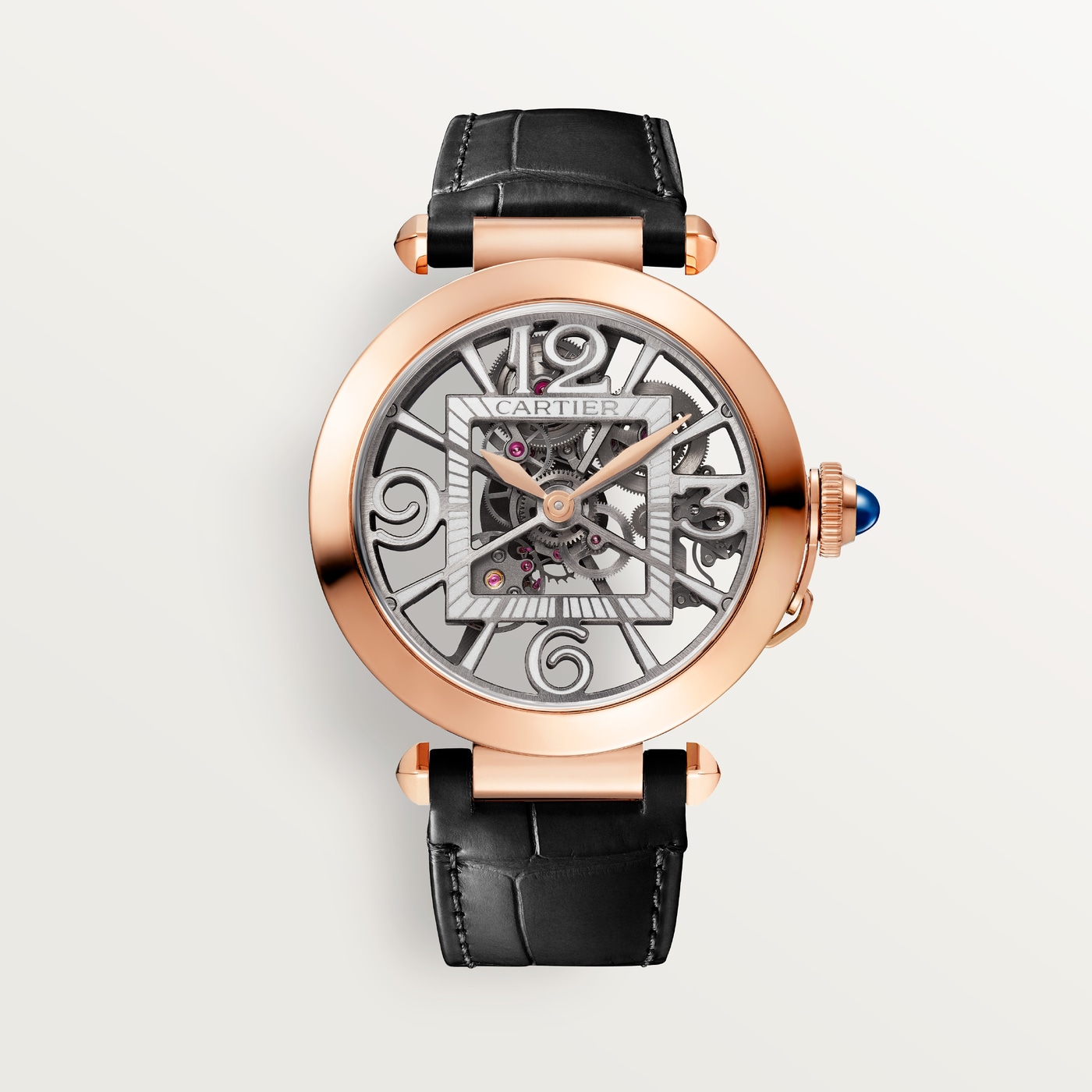 Pasha de Cartier, 41 mm, automatic movement, rose gold, 2 interchangeable leather straps WHPA0018