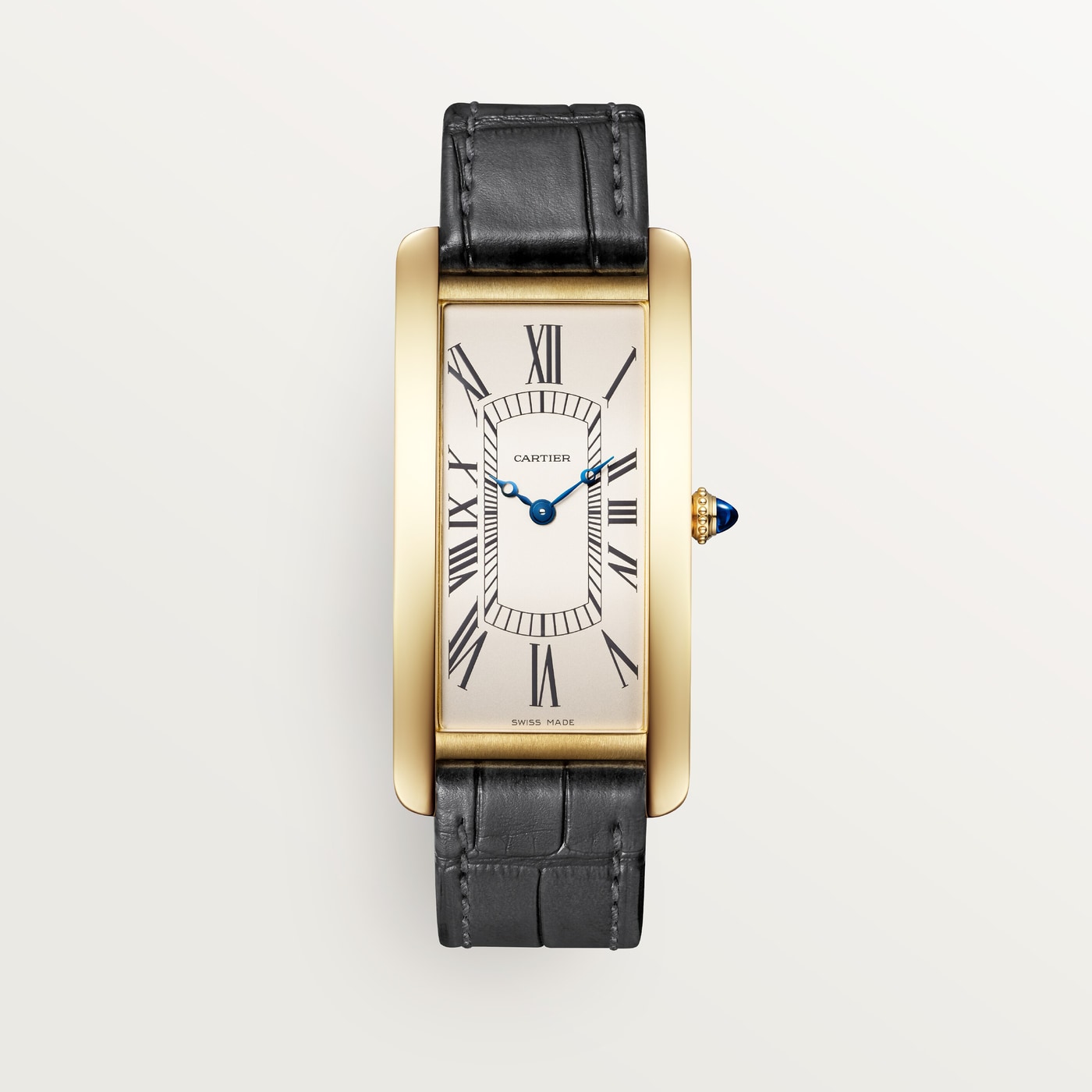 Cartier Tank Cintrée, Manual movement, yellow gold, leather WHTA0037