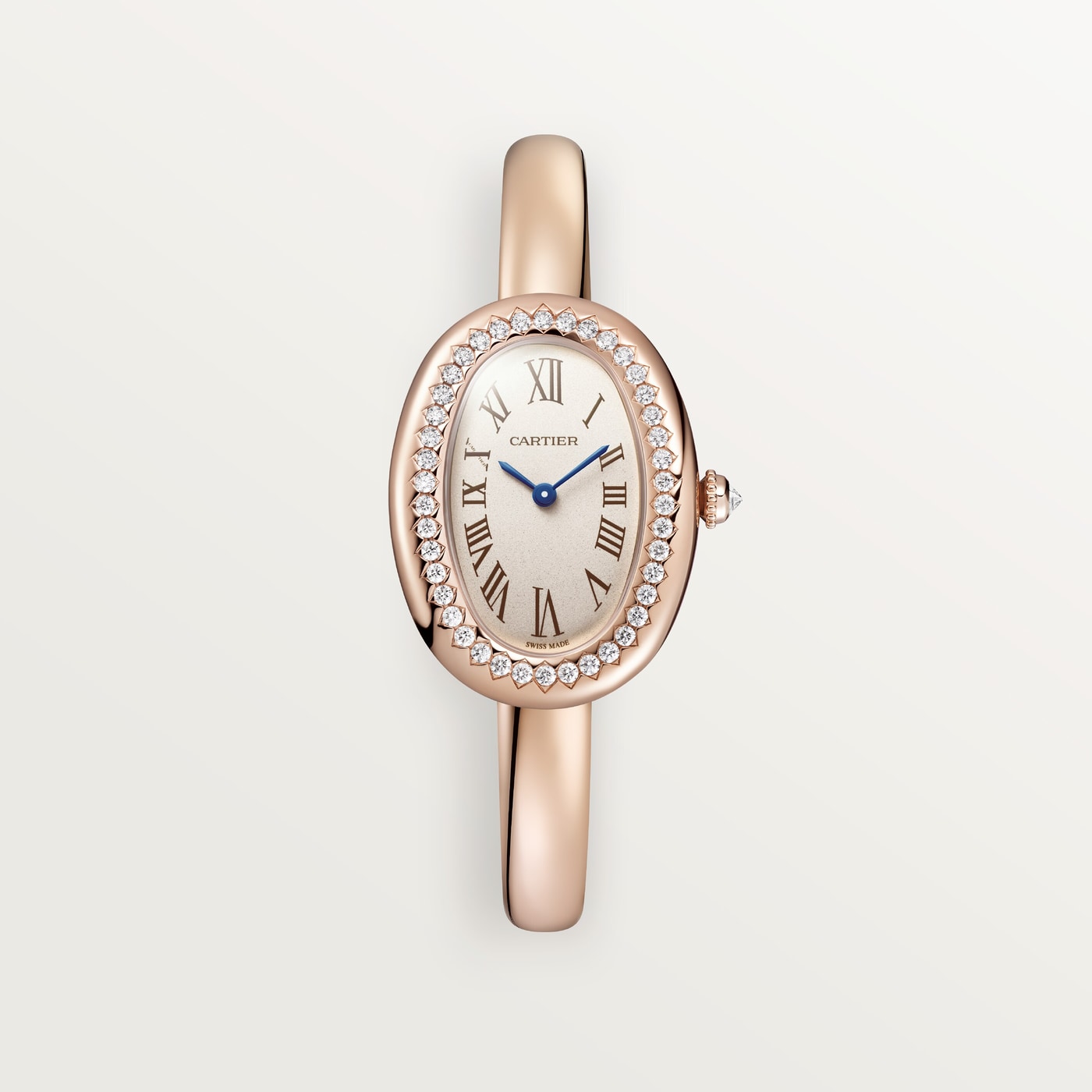 Cartier Baignoire, Small model, quartz, rose gold, diamonds WJBA0042