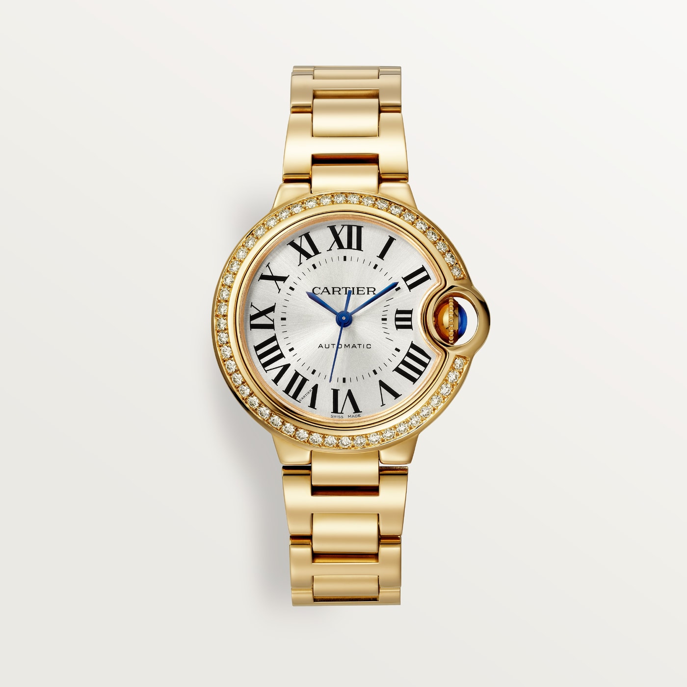 Ballon Bleu de Cartier, 33 mm, mechanical movement with automatic winding, yellow gold, diamonds WJBB0069