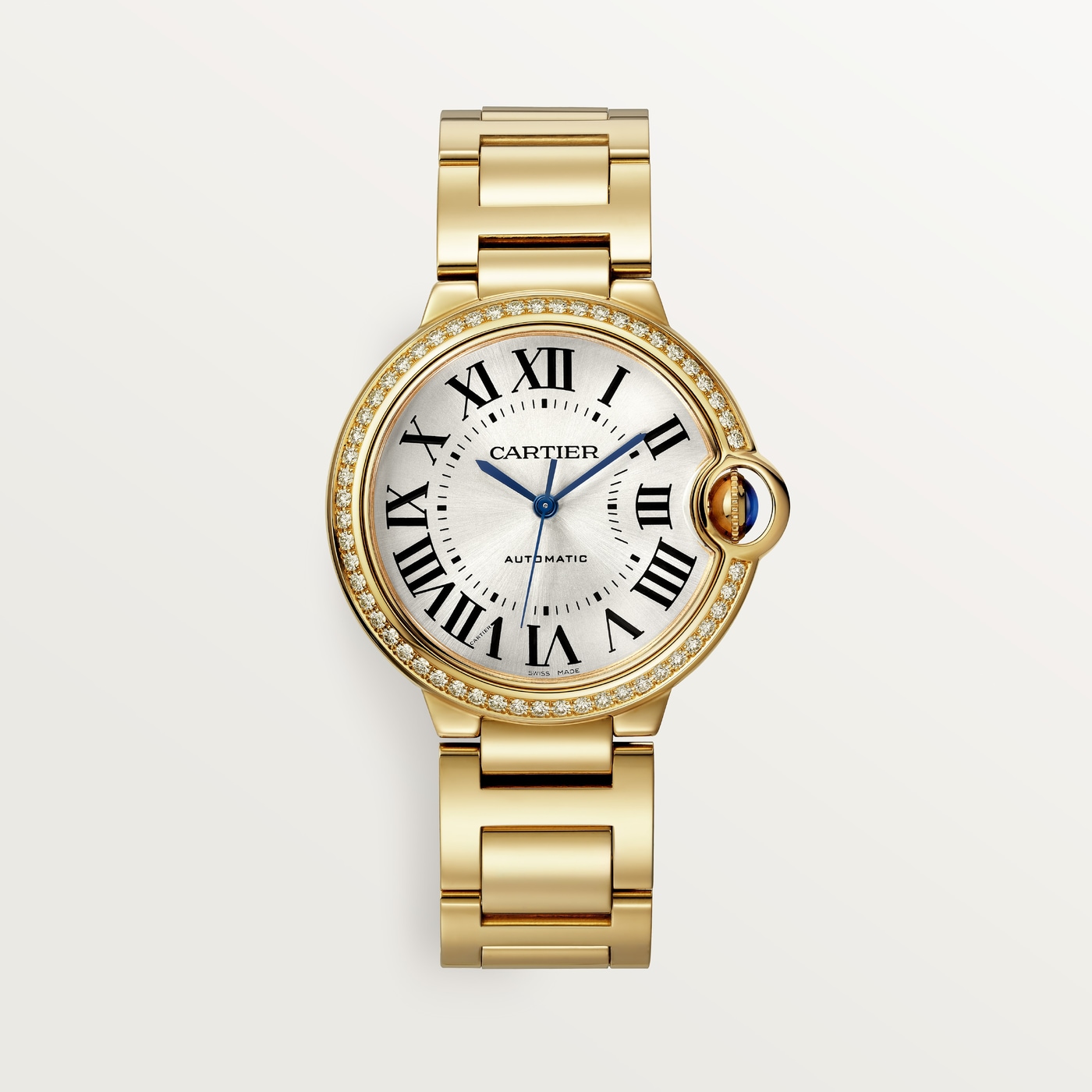 Ballon Bleu de Cartier, 36 mm, mechanical movement with automatic winding, yellow gold, diamonds WJBB0070