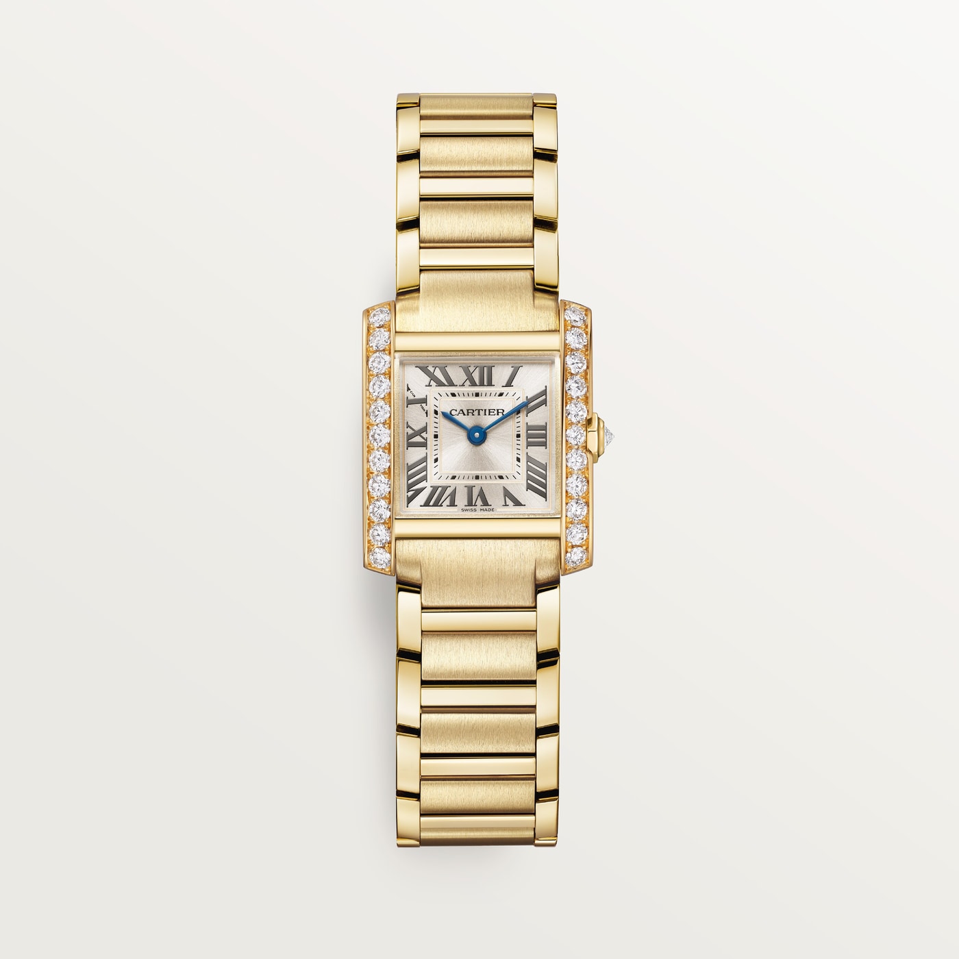 Cartier Tank Française, Small model, quartz movement, yellow gold, diamonds WJTA0062