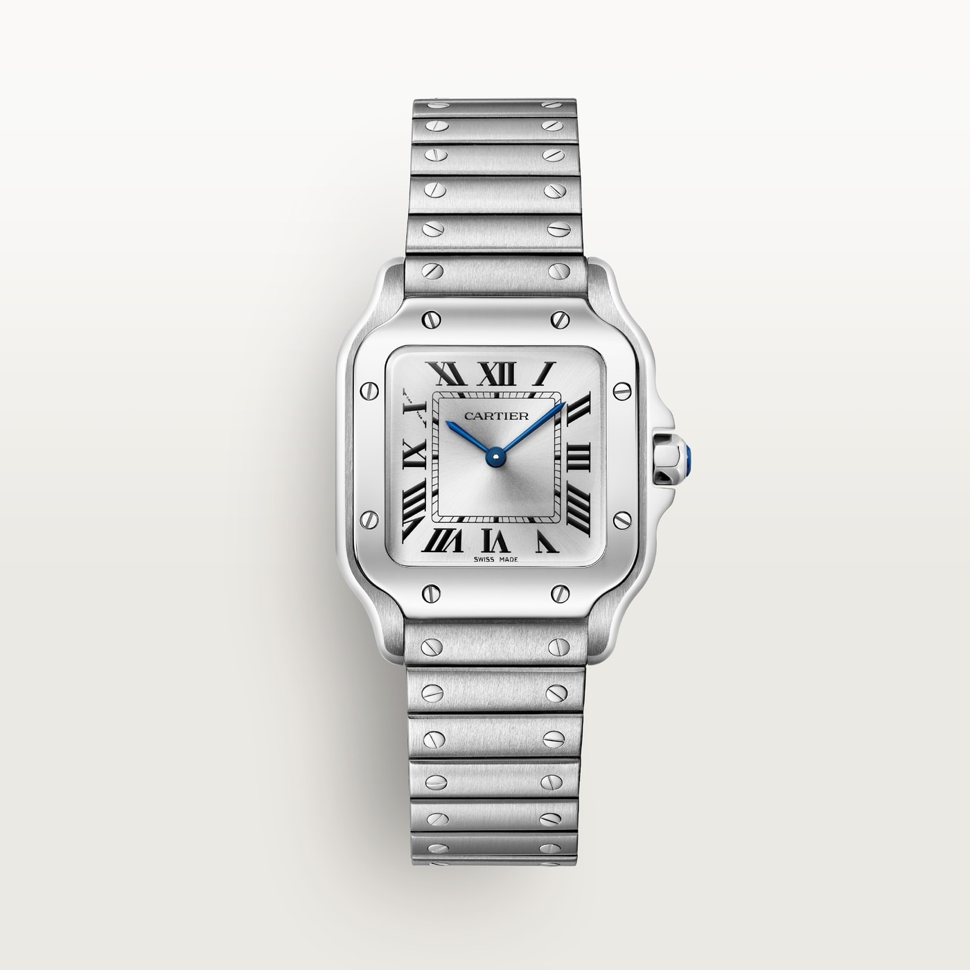 Santos de Cartier, Small model, quartz movement, steel, interchangeable metal and leather straps WSSA0082