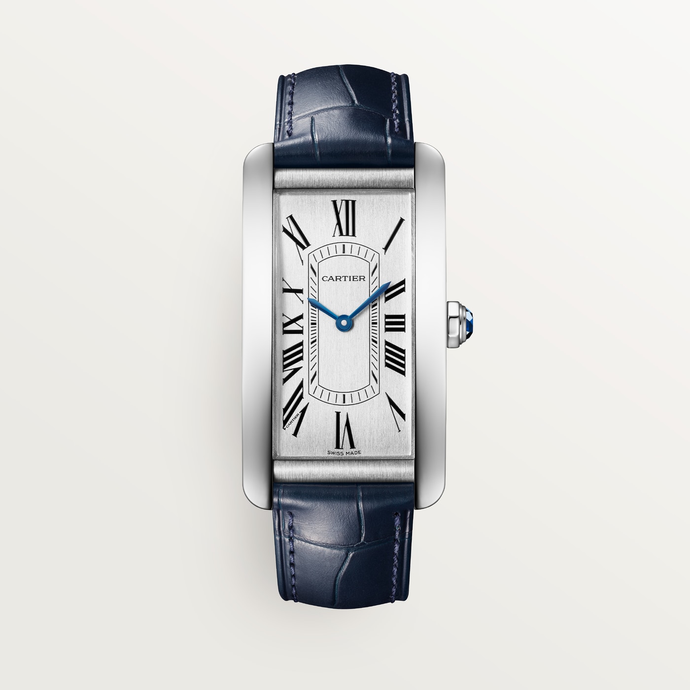 Cartier Tank Américaine, Large model, automatic mechanical movement, steel, leather WSTA0083