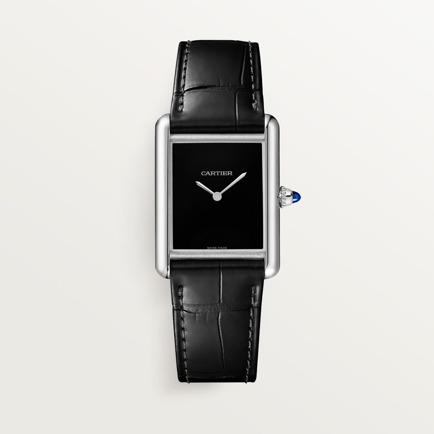 Tank Must de Cartier, Large model, high autonomy quartz movement, steel, leather WSTA0108