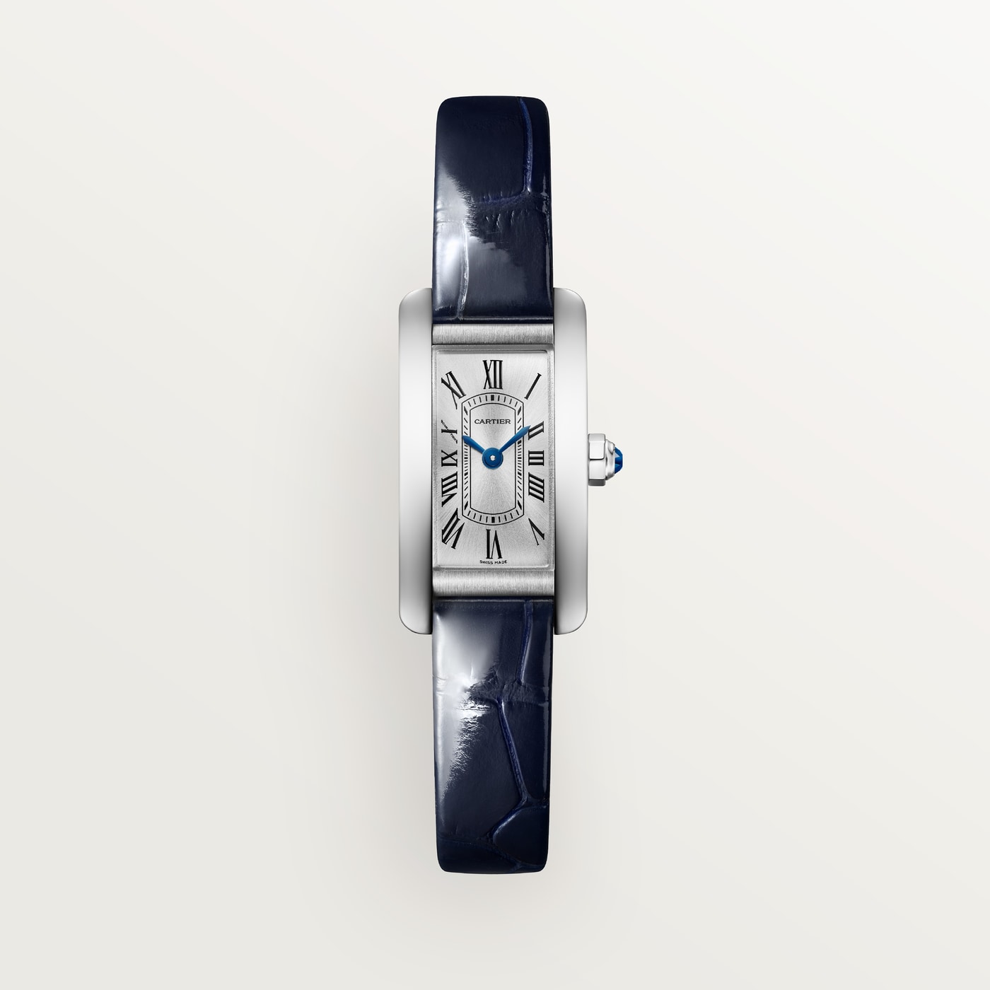 Cartier Tank Américaine, Mini model, quartz movement, steel, leather WSTA0116