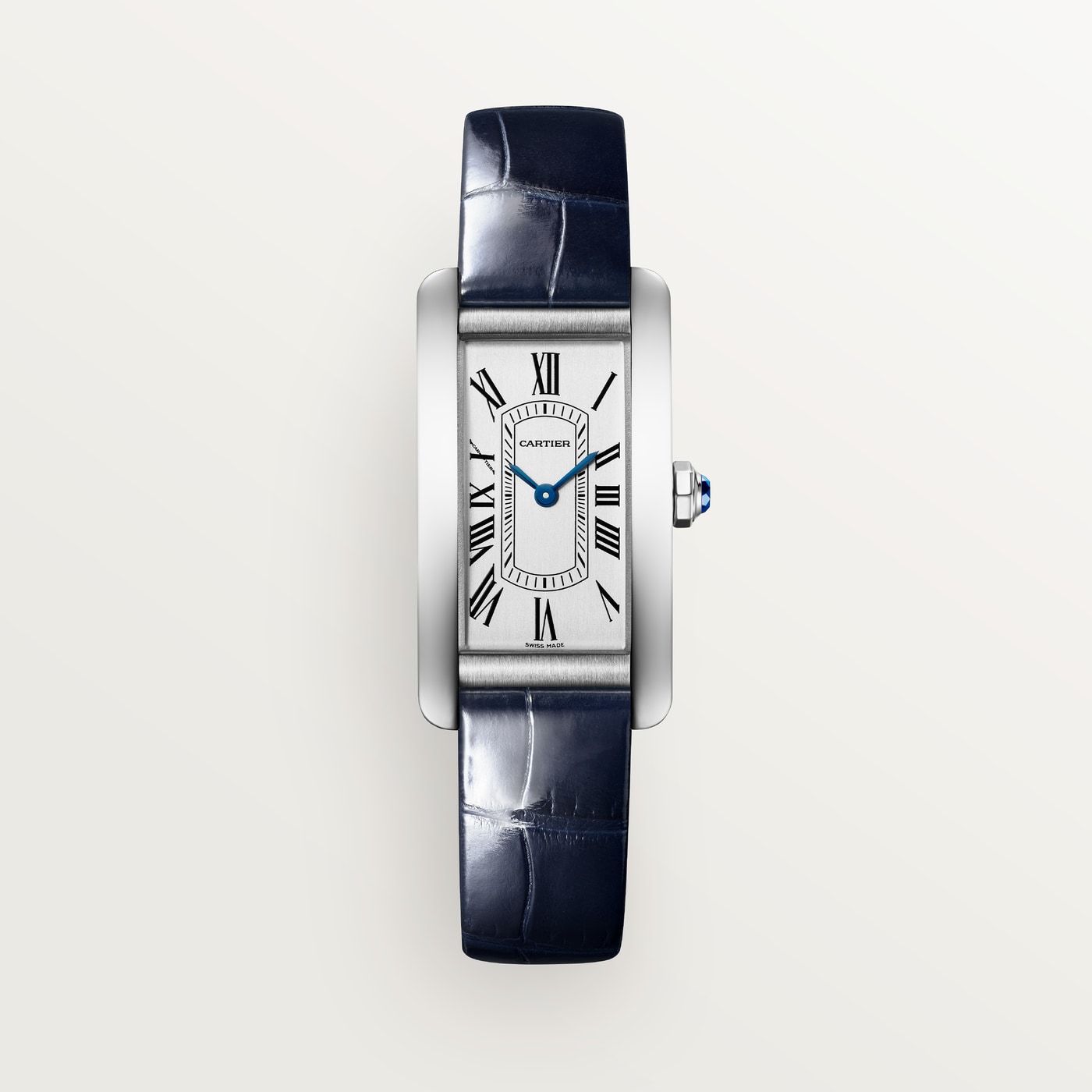 Cartier Tank Américaine, Small model, quartz movement, steel, leather WSTA0117
