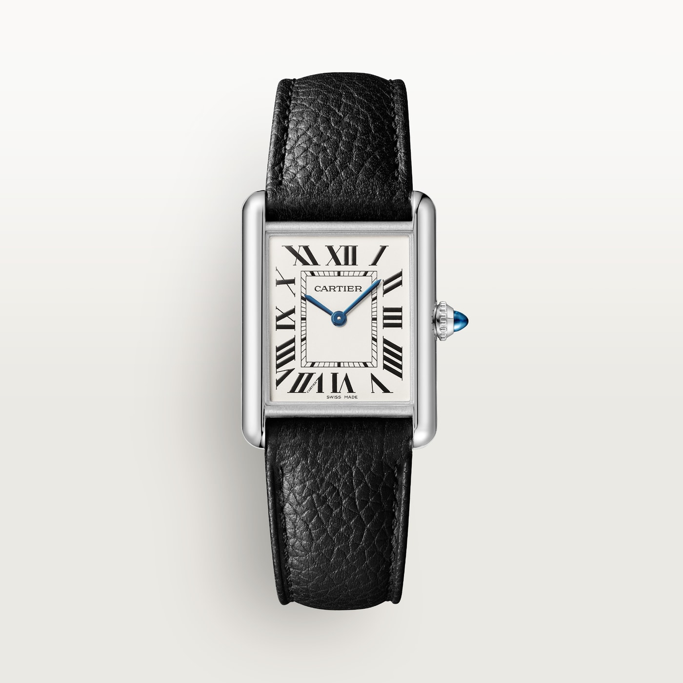 Tank Must de Cartier, Large model, high autonomy quartz movement, steel, leather WSTA0136