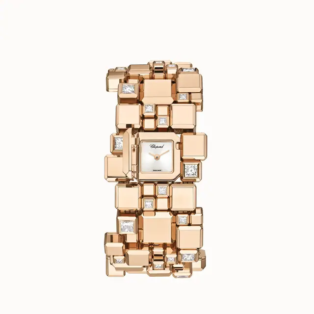 Chopard Ice Cube, Secret watch, ethical rose gold, diamonds, unique piece 104272-5001
