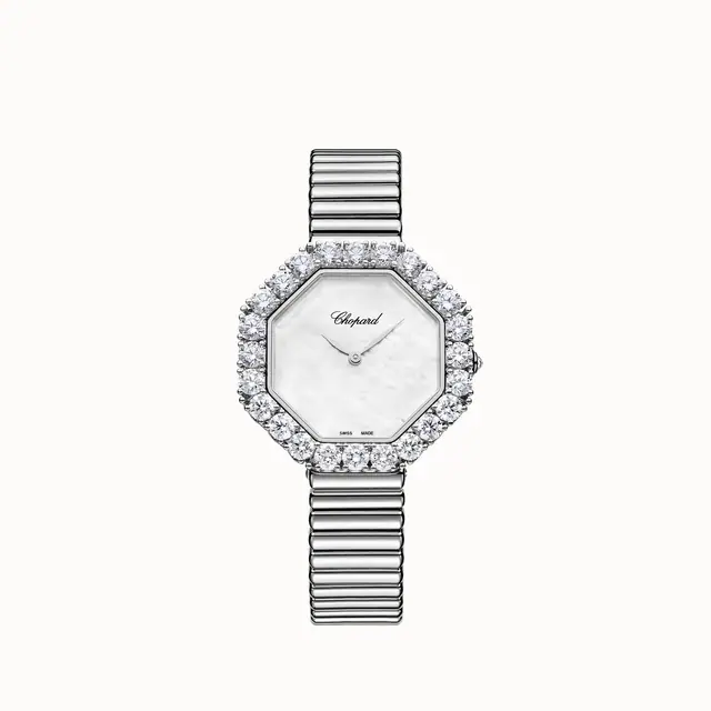 Chopard L'Heure Du Diamant Octagonal, 32 x 32 mm, automatic, ethical white gold, diamonds 10A097-1404
