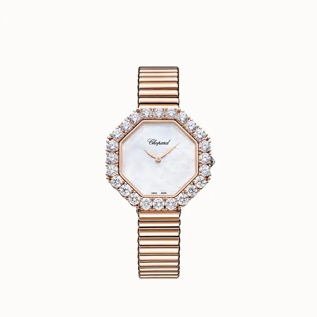 Chopard L'Heure Du Diamant Octagonal, 32 x 32 mm, automatic, ethical white gold, diamonds 10A097-5404