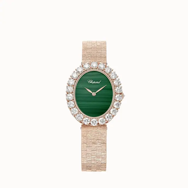 Chopard L'Heure du Diamant Oval, 34 x 29 mm, automatic, ethical rose gold, diamonds 10A384-5111