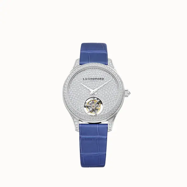 Chopard L.U.C Flying T Twin Ladies, 35 mm, automatic, platinum, diamonds 131981-9001