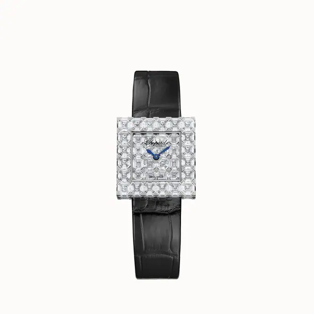 Chopard Ice Cube, 25 mm, ethical white gold, diamonds, unique piece 136691-1001