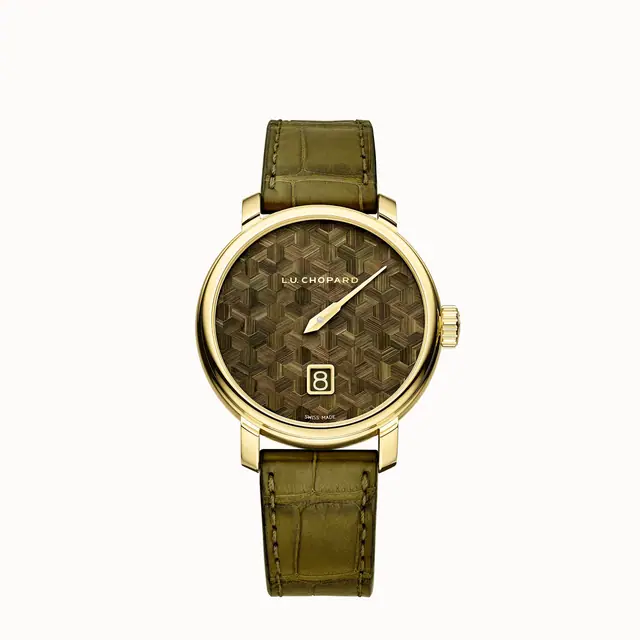 Chopard L.U.C Quattro Spirit 25 Straw Marquetry Edition, 40 mm, manual, ethical yellow gold 161977-0002