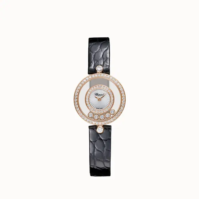 Chopard Happy Diamonds Icons, 26 mm, quartz, ethical rose gold, diamonds 203957-5214