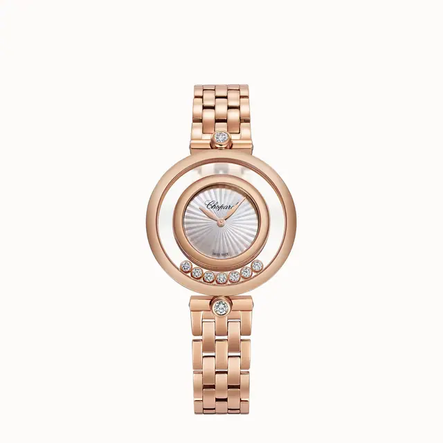 Chopard Happy Diamonds Icons, 32 mm, quartz, ethical rose gold, diamonds 209426-5002
