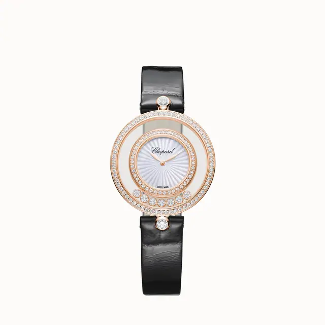 Chopard Happy Diamonds Icons, 32 mm, quartz, ethical rose gold, diamonds 209426-5201