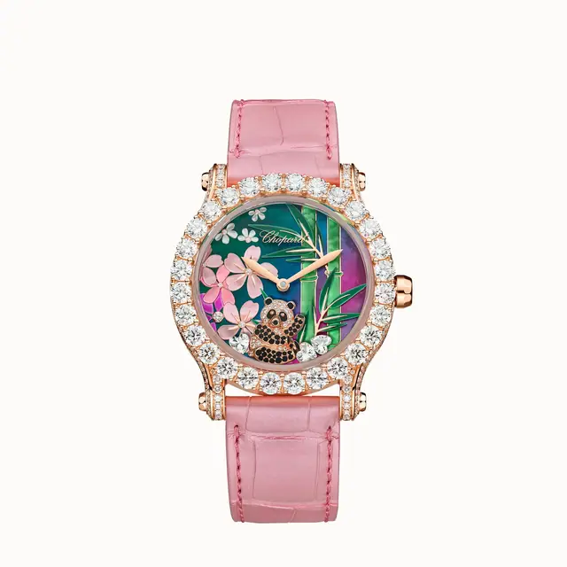 Chopard Happy Sport Métier d'art, 40 mm, automatic, ethical rose gold, diamonds 274425-5003