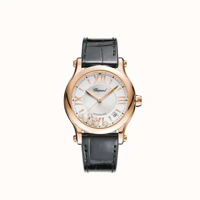 Chopard Happy Sport, 36 mm, automatic, ethical rose gold, diamonds 274808-5001