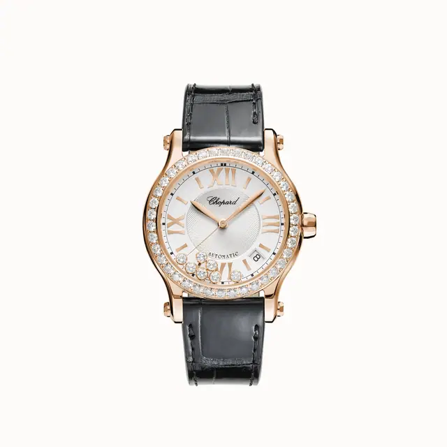 Chopard Happy Sport, 36 mm, automatic, ethical rose gold, diamonds 274808-5003