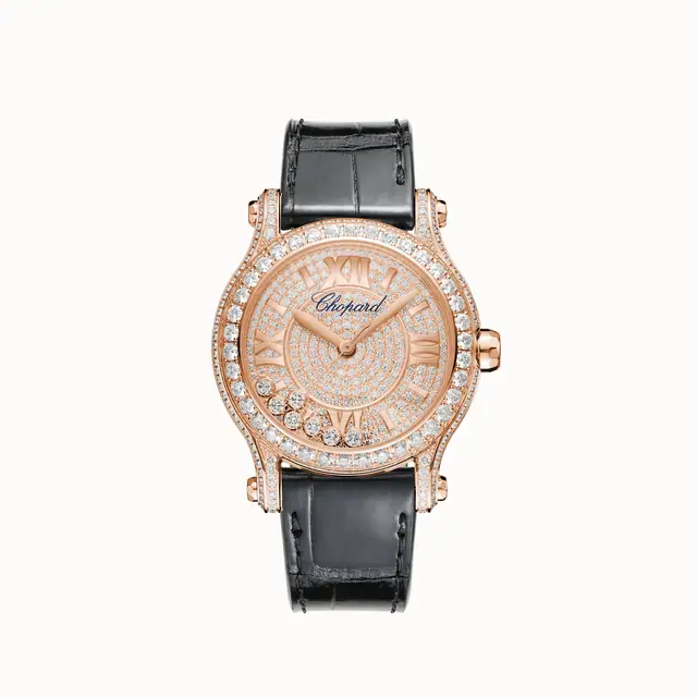 Chopard Happy Sport, 36 mm, automatic, ethical rose gold, diamonds 274891-5001