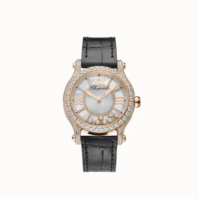 Chopard Happy Sport, 36 mm, automatic, ethical rose gold, diamonds 274891-5009