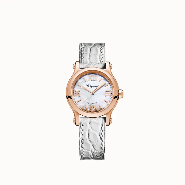 Chopard Happy Sport, 30 mm, automatic, ethical rose gold, diamonds 274893-5009