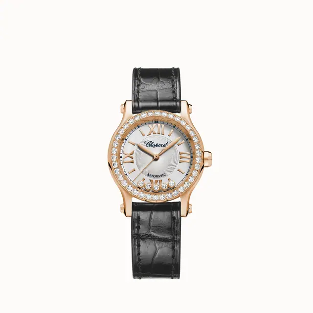 Chopard Happy Sport, 30 mm, automatic, ethical rose gold, diamonds 274893-5012