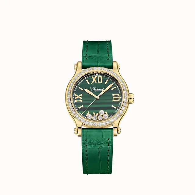 Chopard Happy Sport, 33 mm, automatic, ethical yellow gold, diamonds 275378-0001