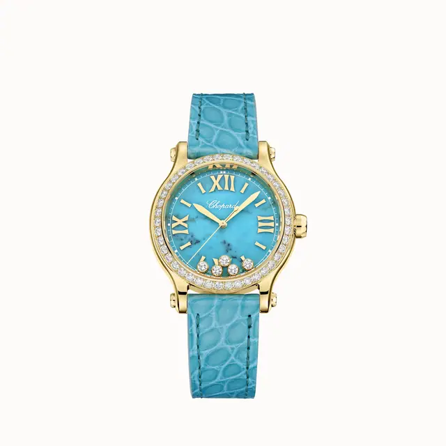 Chopard Happy Sport, 33 mm, automatic, ethical yellow gold, diamonds 275378-0002