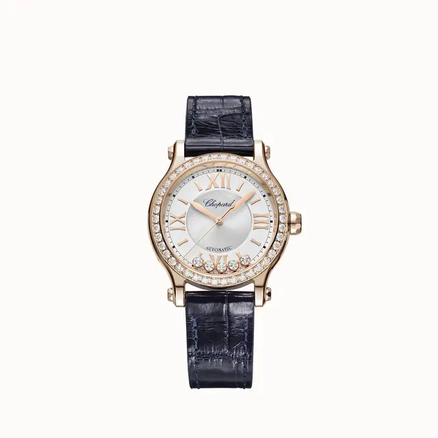 Chopard Happy Sport, 33 mm, automatic, ethical rose gold, diamonds 275378-5003
