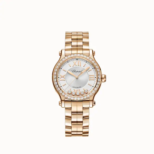 Chopard Happy Sport, 33 mm, automatic, ethical rose gold, diamonds 275378-5004